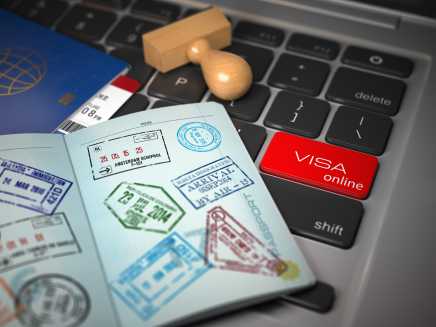 visa application with open passport